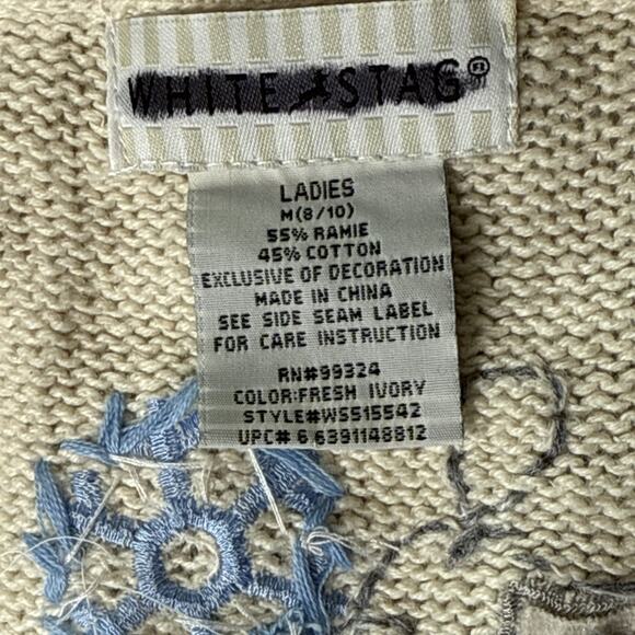 Women’s Vintage Winter Sweater Vest Size M Holiday Blue White Christmas Y2K 90s - Picture 5 of 11